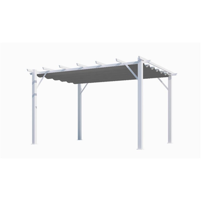 Habrita - Pergola aluminium 12 m2 blanc perle per4030wn