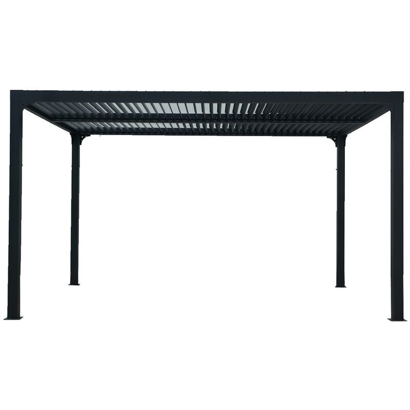 Habrita - Pergola bioclimatique 10.80 m2 gris antracite per 3630 bi