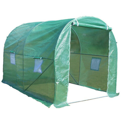 Habrita - Serre de jardin tunnel structure métal avec 1 porte amovible 5m2 - SRA2025PE