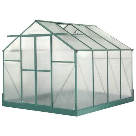 Habrita - Serre jardin structure Aluminium polycarbonate 4 mm surface 7,44 m2 - SR3024J