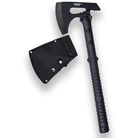 Hachette en acier inoxydable – Poignée fibre et nylon – Longueur 42 cm – Fourreau nylon pour protection – Fuienko