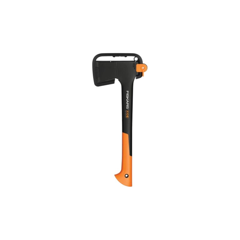 Fiskars Hachette universelle, Étui de rangement et de transport inclus, Longueur: 44 cm, Revêtement antiadhésif, Lame en acier haute qualité/Manche