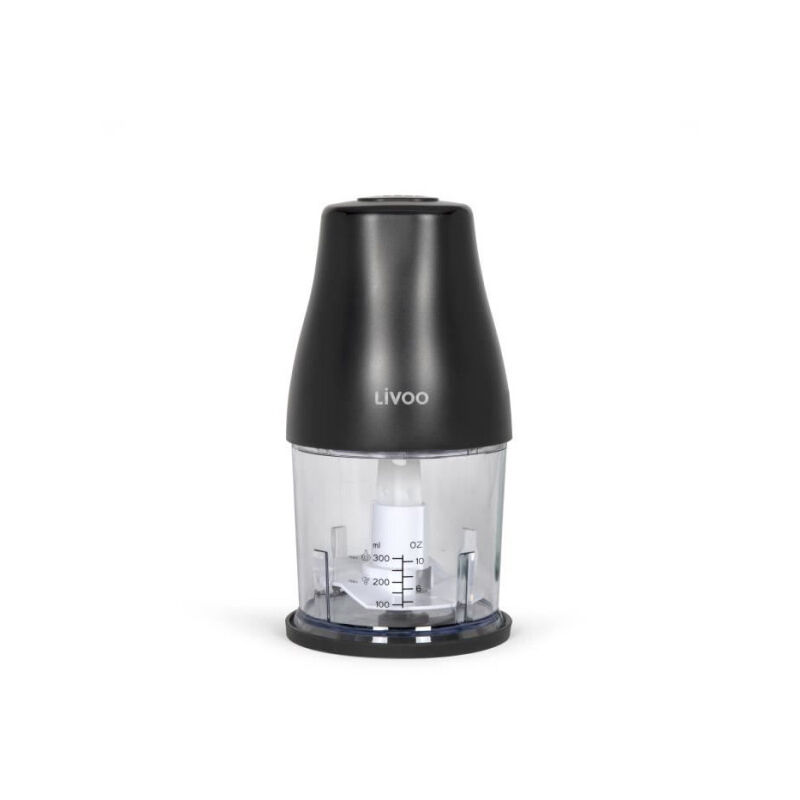 Livoo - Hachoir Electrique 300 ml - 400 w - 1 vitesse et fonction turbo - 2 lames en inox - Noir