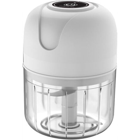 Hachoir à ail électrique, adapté à l'ail, au poivre, à la viande hachée, à la sauce citrouille, 250ML (blanc)
