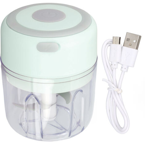 Hachoir à Ail Électrique Mini, Moteur Puissant Grande Capacité 250ml en Acier Inoxydable 304 Vert