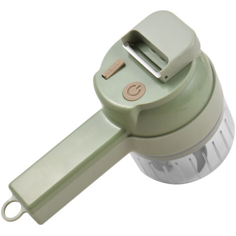 Hachoir à légumes 4 en 1, ensemble de hachoir électrique portatif, ensemble de coupe-légumes sans fil avec alimentation USB pour l'ail, le piment, l'oignon, le céleri, la viande de gingembre