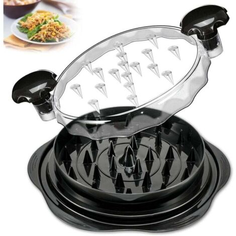 Hachoir à poulet de cuisine, hachoir manuel pour filets de poulet, viande et légumes (noir élégant)