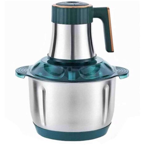 Hachoir à viande, 5 l, 500 W, hachoir à viande pour viande, légumes, fruits et noix, hachoir à aliments, bol hachoir en acier inoxydable (vert foncé)