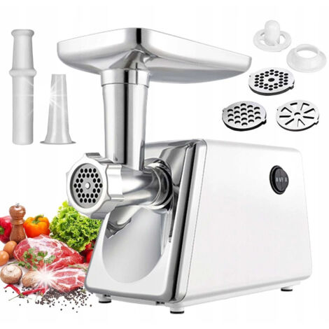 Hachoir à viande électrique 2800W – Moteur en cuivre pur – Broyage  3 disques en acier inoxydable – Accessoires inclus