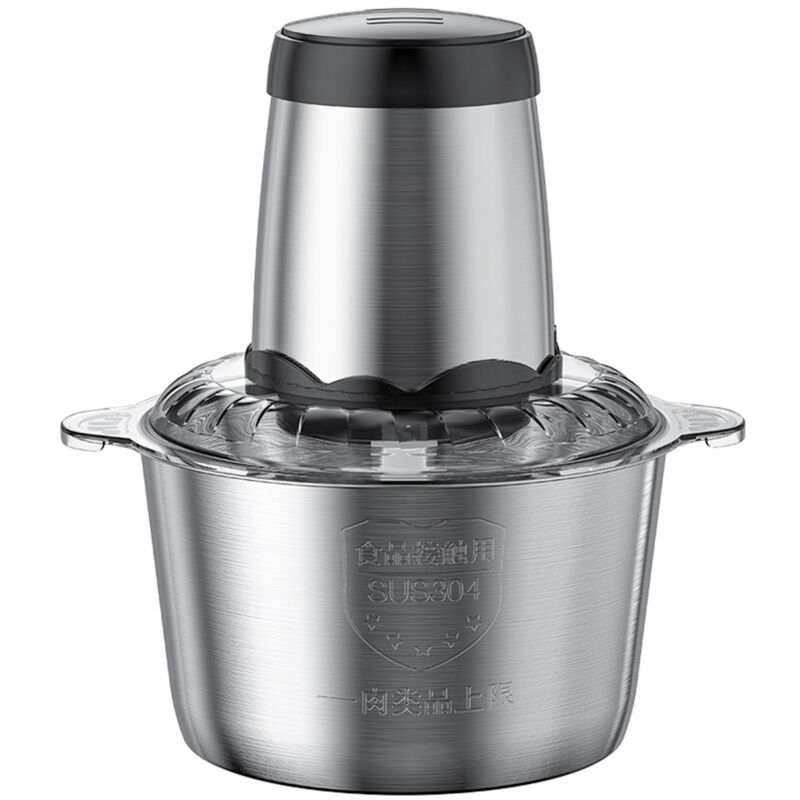 Lepmerk - Hachoir à viande électrique 3L, grande capacité domestique, en acier inoxydable, 2 vitesses, 300W, haute puissance, cuiseur de cuisine,