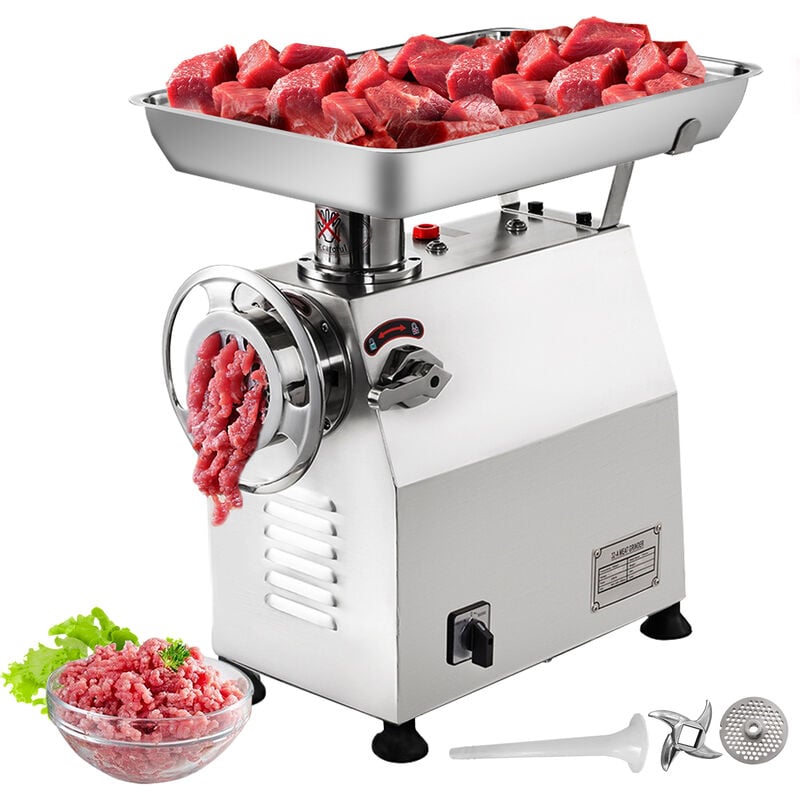 Machabeau Hachoir a Viande Electrique 350kg par heure Hachoir Inox Electrique Parfait pour Restaurants, et Boucheries - Vevor