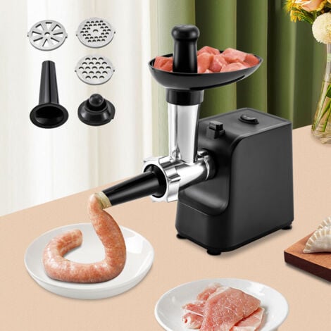 Hachoir à viande électrique Machine à saucisses avec 3plaques en acier inoxydable+suppléments