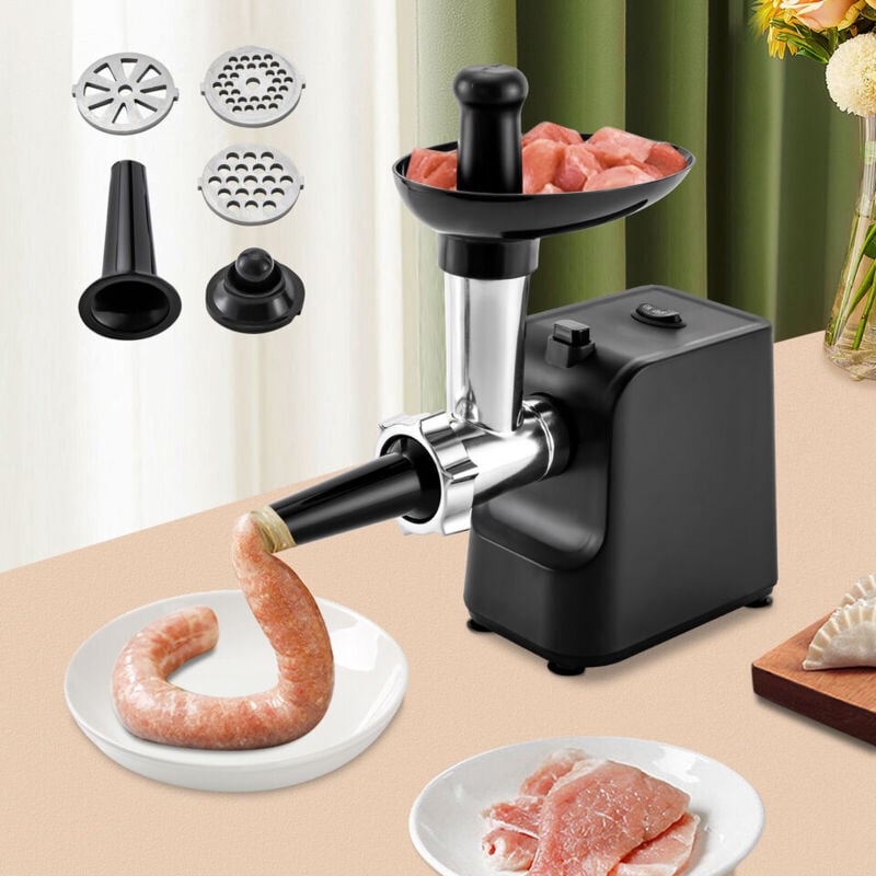 Senderpick - Hachoir à viande électrique Machine à saucisses avec 3plaques en acier inoxydable+suppléments