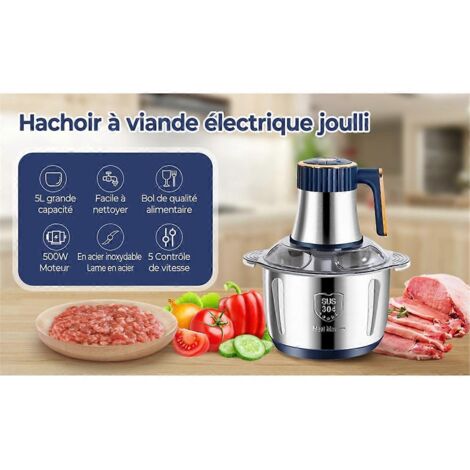 Hachoir à viande électrique, robot culinaire pour légumes et fruits, hachoir à aliments, prise UE ---