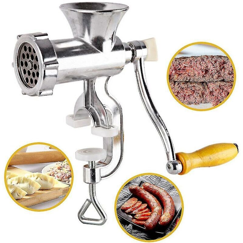 KZQ - Hachoir à viande manuel - Machine à hacher la viande et à faire des saucisses avec fonction de fabrication de sauce - Idéal pour la cuisine.
