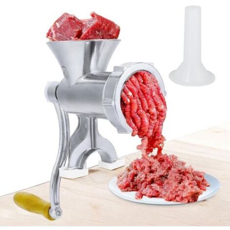 Hachoir à viande manuel, poussoir à saucisses, robot de cuisine en acier inoxydable, hachoir à viande, hachoir à viande pour usage domestique, idéal pour le bœuf, le poulet, le chili, compatible lave-