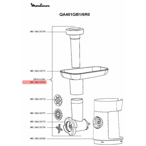HACHOIR COMPLET BLANC pour PIECES PREPARATION CULINAIRE...
