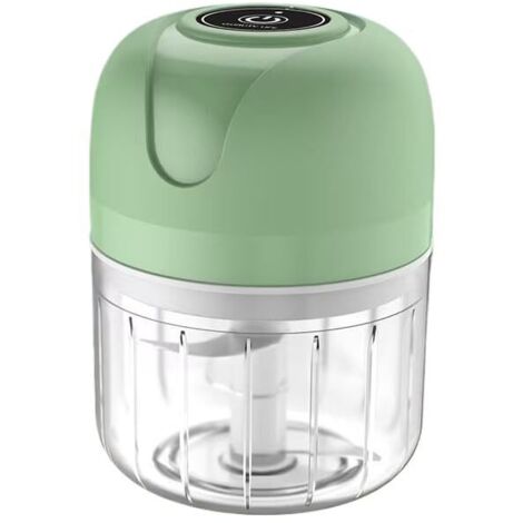 Hachoir électrique 250 ml – Mini hachoir à ail et à légumes, rechargeable par USB, multifonctionnel, idéal pour la cuisine et la préparation des aliments pour bébés – Vert