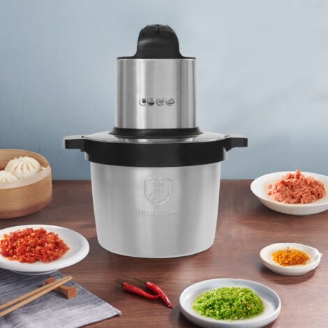 Hachoir électrique de cuisine 1500 W avec bol en acier inoxydable de 6,5 L, hachoir multifonction avec 3 vitesses, oignons, fruits, légumes