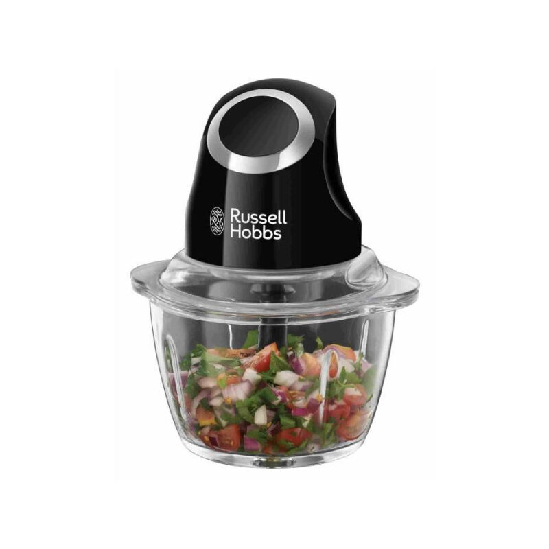 Russell Hobbs - Hachoir Electrique Mini Desire 24662-56 - 200 w - Bol en verre 1 l - Lames inox - Noir mat