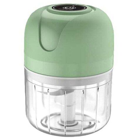Hachoir Electrique Rechargeable USB, XU,Mini Coupe Legumes 250 ml Mini Robot de Cuisine Hachoir de Cuisine Robot Mixeur,Idéal pour Oignons,Poivre,Légumes et Viande,3 Lames en Acier Inoxydable - KZQ