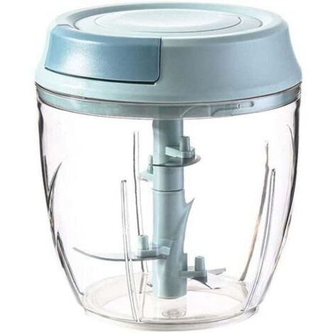 Hachoir Manuel, 1000 ml 5 Lames en Acier Inoxydable, Hachoir Oignons, Mixeur Multifonctions, Coupe Légumes, Coupe Gingembre Manuel, Broyage des Aliments Pour Bébé, Hachoir à viande.