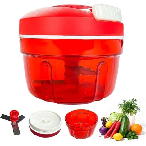 Hachoir Manuel, Coupe Oignon Avec Cordon De Traction Coupe Legumes Multifonctions Manuel Domestique Traction Hachoir À Viande À Lame En Acier Inoxydable 300 ml Fournitures De Cuisine