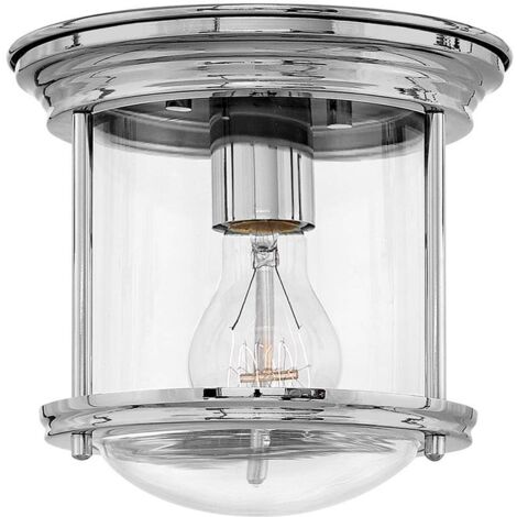 Hadrian Hinkley 1 Light Flush Mount Chrom mit Glas IP44