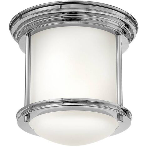 Hadrian Hinkley 1 Light Flush Mount Chrom mit Opalglas IP44
