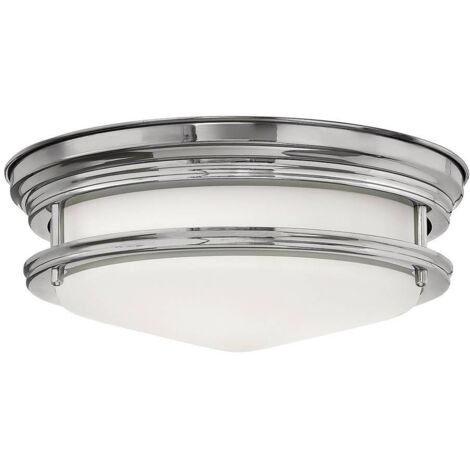 Hadrian Hinkley 2 Lumière Plafonnier Chrome avec Verre Opale IP44