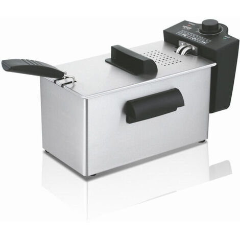 Haeger DF-3ES.017A freidora Sencillo 3 L 2000 W Negro, Acero satinado