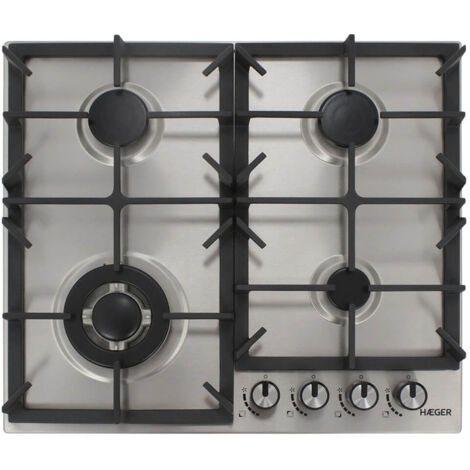 Haeger PG-4GI.005A Kochfelder Edelstahl Integriertes 60 cm Kochfeld de de gas 4 Zone(n)