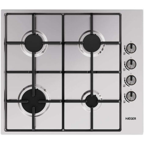 Haeger PG-4GI.008A Piani di cottura Acciaio inox Piano cottura integrato da 60 cm de de gas 4 zona/e