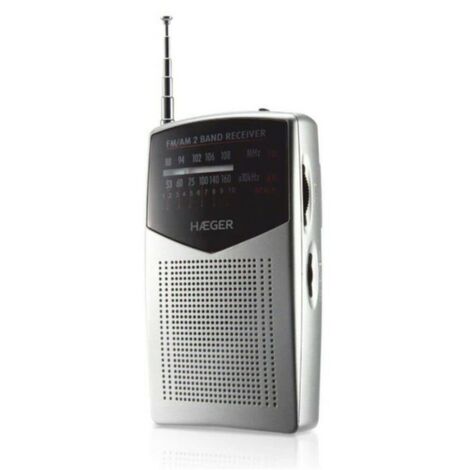 HAEGER Pocket - Tragbares Radio mit Teleskopantenne mit 29 cm, LED-Anzeige de Bedienung, Anschluss de Kopfhöreranschluss