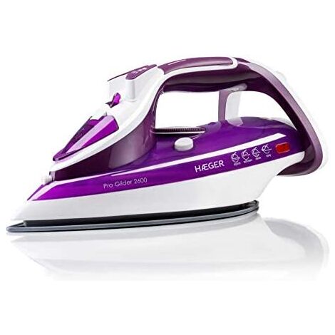 Haeger Pro Glider 2600 Dampf-Trocken-Bügeleisen Keramiksohle de Keramik 2600 W Violett, White