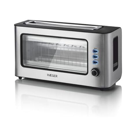 Haeger TO-100.014A grille-pain 6 2 tranche(s) 1000 W Noir, acier inoxydable