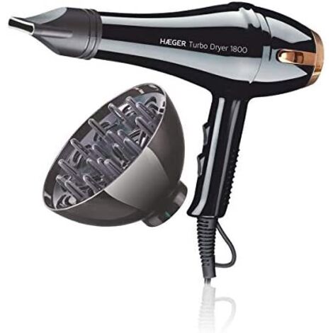 Haeger TURBO Asciugatrice 1800 W Nero, Oro