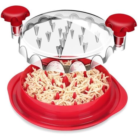 Hähnchen-Zerkleinerer, professionelles Hähnchenbrust-Zerkleinerungsgerät, drehbar, transparenter Deckel, ergonomischer Griff, Fleischzerkleinerer