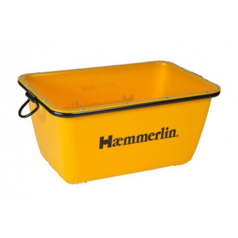 Haemmerlin – Bac à mortier polypropène 200L – Résistant aux UV et au gel – Renforcé par tube en acier – Poignées de levage