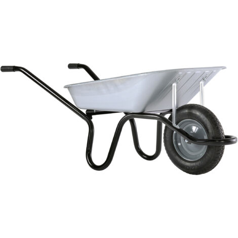 Haemmerlin – Brouette de jardin 100L – Charge utile 150 kg – Caisse galvanisée avec nervurations – Roue gonflable pour maniabilité optimale