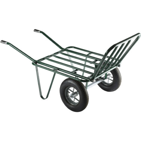 Haemmerlin – Brouette de jardin 200 kg – 2 roues gonflées Ø 400 mm pour terrains accidentés – Ridelles inclinées – 302075701