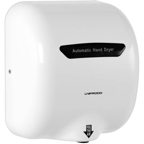 Händetrockner 1.800 W Gebläse elektrisch Wandhandtrockner Handtrockner 65 °C - Schwarz, Weiß