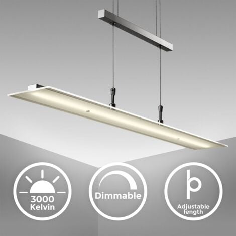Hängelampe - 16W, 1750lm, LED, höhenverstellbar, dimmbar, warmweiß, matt-nickel