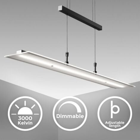 Hängelampe - 16W, 1750lm, LED, höhenverstellbar, dimmbar, warmweiß, schwarz