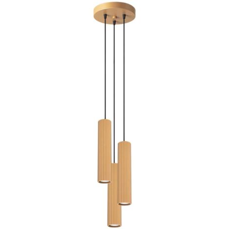 Hängelampe Aluminium GU10 B: 19,5 cm H: max. 108 cm in Gold 3-flammig Modern