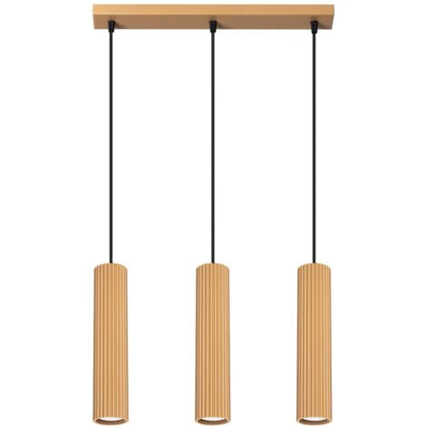 Hängelampe Aluminium GU10 H: max. 98 cm in Gold 3-flammig länglich Modern