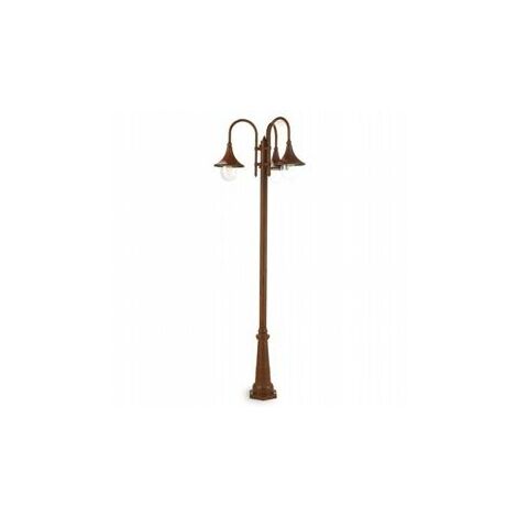 Hängelampe aus Aluminium mit transparenten Diffusoren - 3 Lampen - maximale Höhe 150mm Rost
