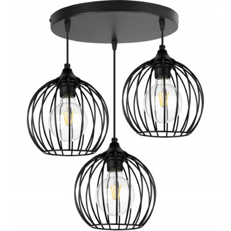 Hängelampe aus schwarzem Draht, Loft-LED-Kronleuchter