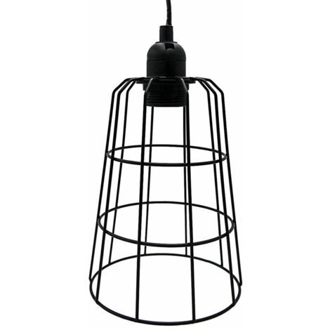 Hängelampe Deckenlamp Deckenleuchter 15x15x20 cm E14 Metall Schwarz Skandi Retro Deko-Lampe Schlafzimmer Wohnzimmer Office Retro Vintage Industrie Licht Design