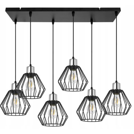 Hängelampe, Deckenleuchter, Drahtschirm, LED